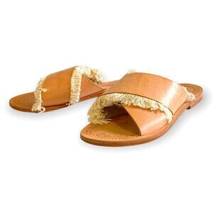 Antik Batik sandal, Alba Natural Leather  Fringe Slide Sandals Size 37 EU